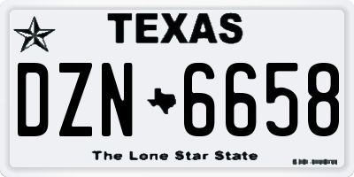 TX license plate DZN6658