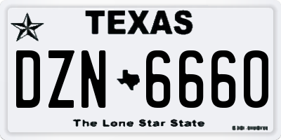 TX license plate DZN6660