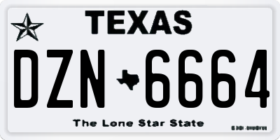 TX license plate DZN6664