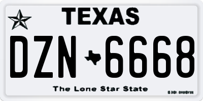 TX license plate DZN6668