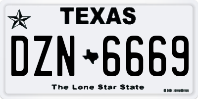 TX license plate DZN6669