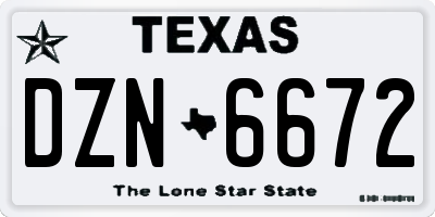 TX license plate DZN6672