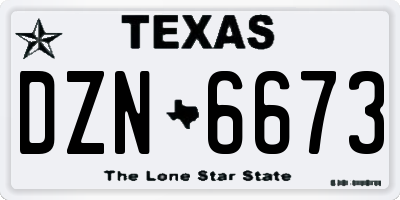 TX license plate DZN6673