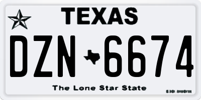 TX license plate DZN6674