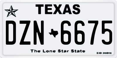 TX license plate DZN6675