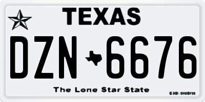 TX license plate DZN6676