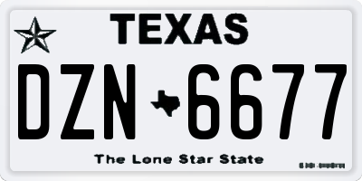 TX license plate DZN6677