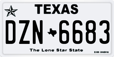 TX license plate DZN6683