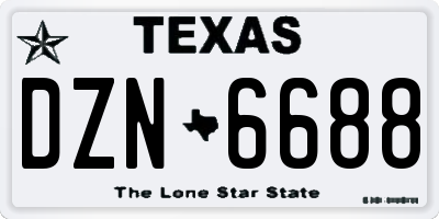 TX license plate DZN6688