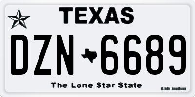 TX license plate DZN6689