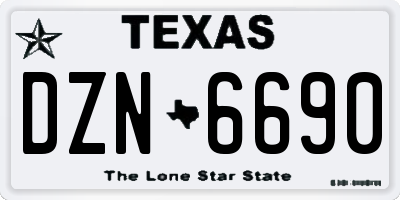 TX license plate DZN6690