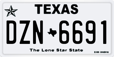 TX license plate DZN6691