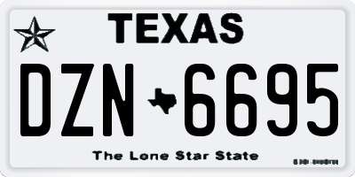 TX license plate DZN6695