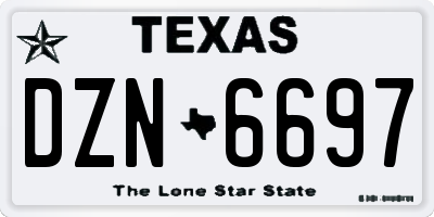 TX license plate DZN6697