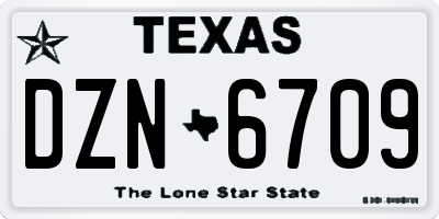 TX license plate DZN6709