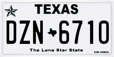 TX license plate DZN6710