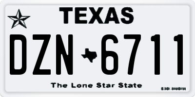 TX license plate DZN6711