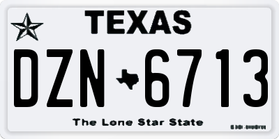 TX license plate DZN6713