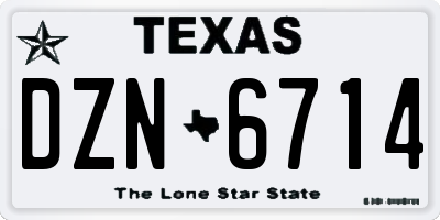 TX license plate DZN6714