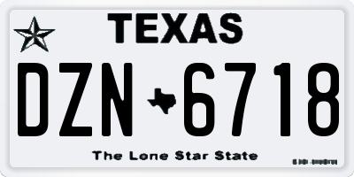 TX license plate DZN6718