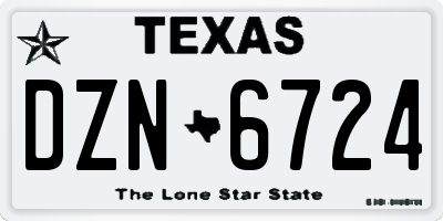 TX license plate DZN6724