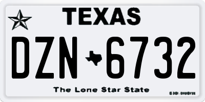 TX license plate DZN6732