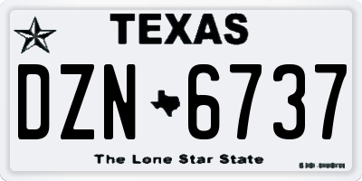 TX license plate DZN6737