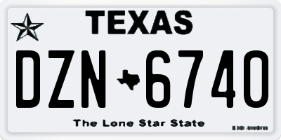 TX license plate DZN6740