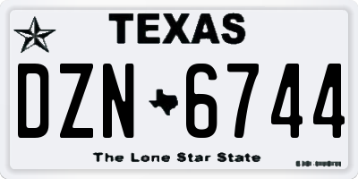 TX license plate DZN6744