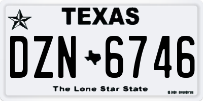 TX license plate DZN6746