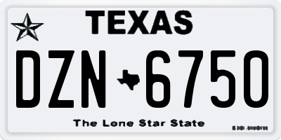 TX license plate DZN6750
