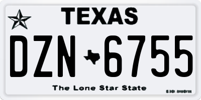 TX license plate DZN6755