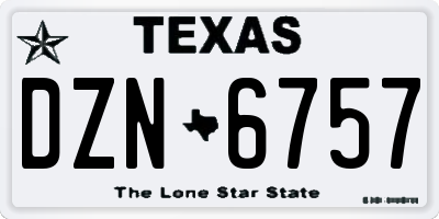 TX license plate DZN6757