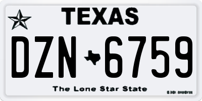 TX license plate DZN6759