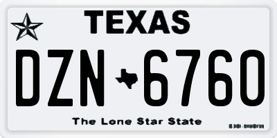 TX license plate DZN6760