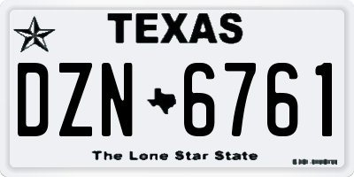 TX license plate DZN6761
