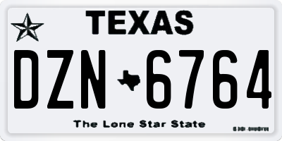 TX license plate DZN6764