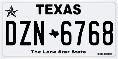 TX license plate DZN6768