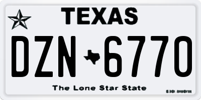 TX license plate DZN6770