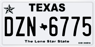 TX license plate DZN6775