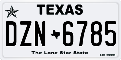 TX license plate DZN6785