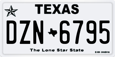 TX license plate DZN6795
