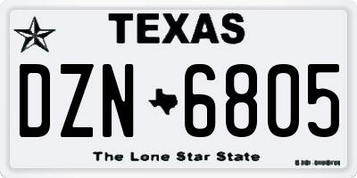 TX license plate DZN6805