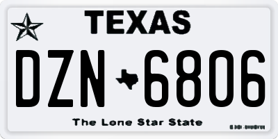 TX license plate DZN6806