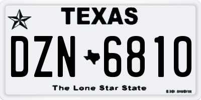 TX license plate DZN6810