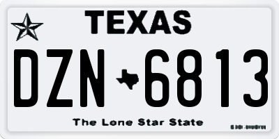 TX license plate DZN6813