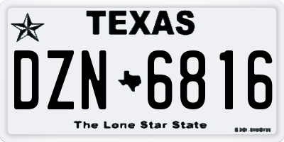 TX license plate DZN6816