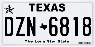 TX license plate DZN6818