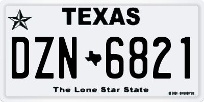 TX license plate DZN6821