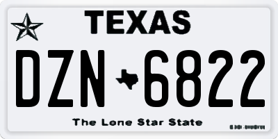 TX license plate DZN6822